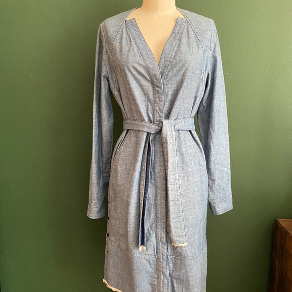 Proenza Schouler Chambray V-Neck Dress - Picture 3 of 15